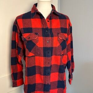 Aerie Red Flannel long-sleeve shirt - Classic oversized  XS - Cabincore Cozy